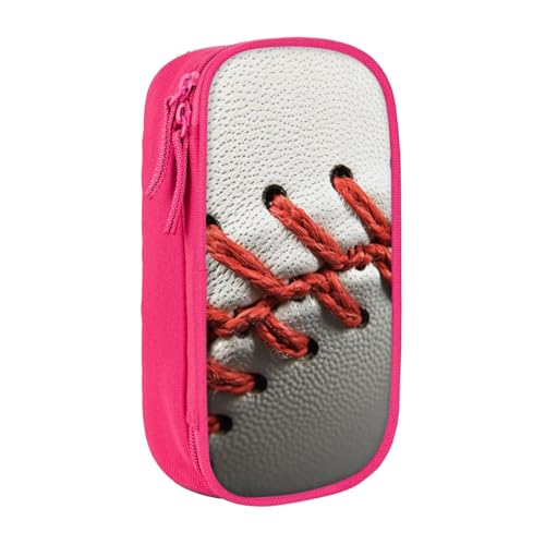 WPUTY Federmäppchen mit Baseball-Spitze, bedruckt, großes Fassungsvermögen, schwarz, doppellagig, Schreibwaren-Organizer, Kosmetik- und Make-up-Tasche für Studenten, Lehrer, Erwachsene, rose, von WPUTY