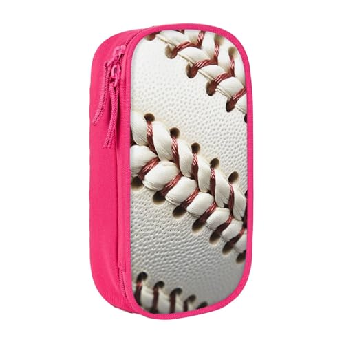 WPUTY Federmäppchen mit Baseball-Spitze, bedruckt, großes Fassungsvermögen, schwarz, doppellagig, Schreibwaren-Organizer, Kosmetik- und Make-up-Tasche für Studenten, Lehrer, Erwachsene, rose, von WPUTY