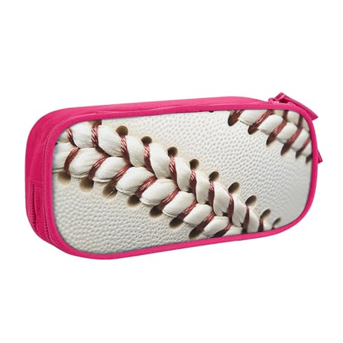 WPUTY Federmäppchen mit Baseball-Spitze, bedruckt, großes Fassungsvermögen, schwarz, doppellagig, Schreibwaren-Organizer, Make-up-Tasche für Schule, Büro, Reisen, rose, Einheitsgröße, Schulranzen von WPUTY