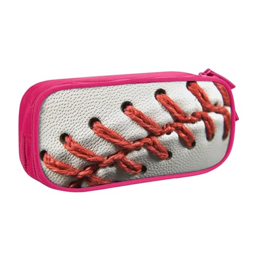 WPUTY Federmäppchen mit Baseball-Spitze, bedruckt, großes Fassungsvermögen, schwarz, doppellagig, Schreibwaren-Organizer, Make-up-Tasche für Schule, Büro, Reisen, rose, Einheitsgröße, Schulranzen von WPUTY