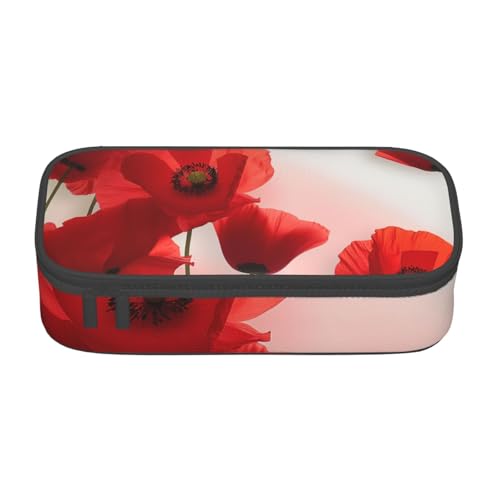 WPUTY Federmäppchen mit Blumenmuster, bedruckt, großes Fassungsvermögen, Stifteetui, Schreibwarenbox, Make-up-Tasche für Büro, Reisen, Schule, Schwarz , Einheitsgröße, Schulranzen von WPUTY