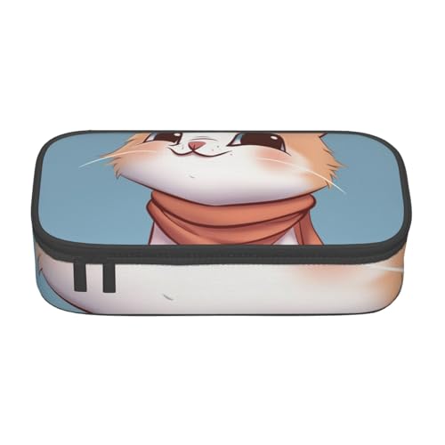 WPUTY Federmäppchen mit Cartoon-Katzen-Motiv, großes Fassungsvermögen, Stifteetui, Schreibwaren-Box, Make-up-Tasche für Büro, Reisen, Schule, Schwarz , Einheitsgröße, Schulranzen von WPUTY