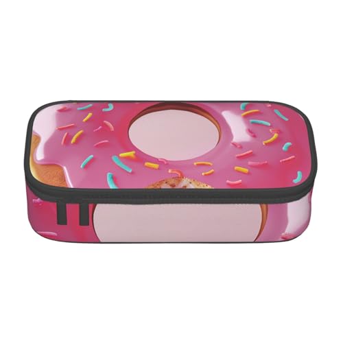 WPUTY Federmäppchen mit Donut-Motiv, großes Fassungsvermögen, Stifteetui, Schreibwarenbox, Make-up-Tasche für Büro, Reisen, Schule, Schwarz , Einheitsgröße, Schulranzen von WPUTY