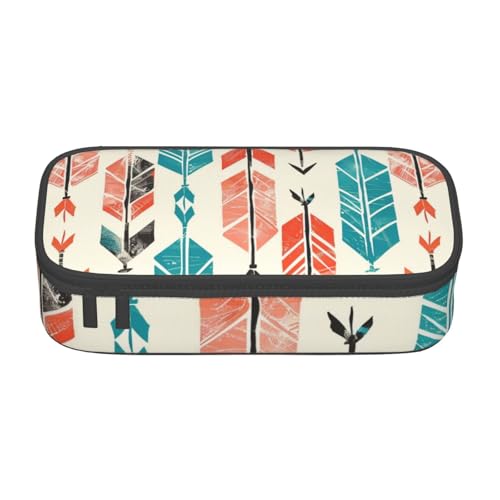 WPUTY Federmäppchen mit Pfeilmotiv, großes Fassungsvermögen, Schreibwarenbox, Make-up-Tasche für Büro, Reisen, Schule, Schwarz , Einheitsgröße, Schulranzen von WPUTY