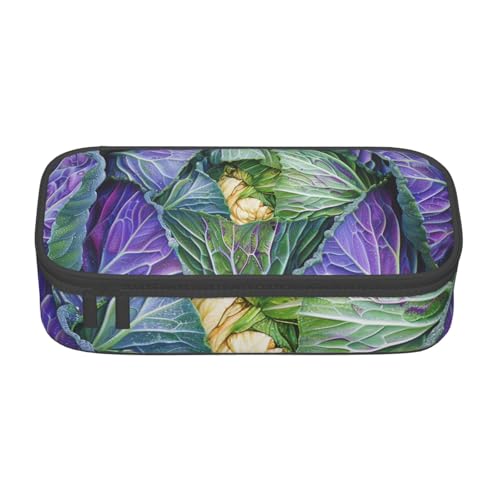 WPUTY Federmäppchen mit hellem Kohlmuster, großes Fassungsvermögen, Stifteetui, Schreibwarenbox, Make-up-Tasche für Büro, Reisen, Schule, Schwarz , Einheitsgröße, Schulranzen von WPUTY