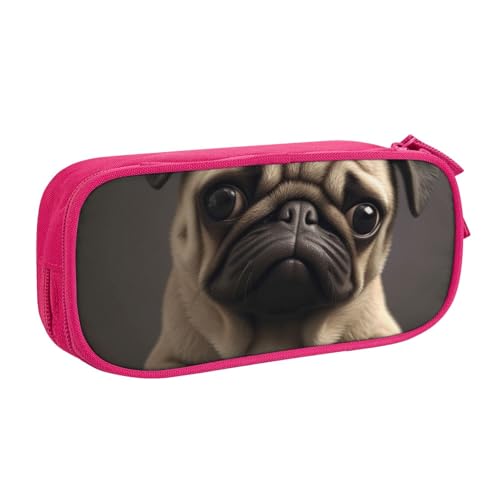 WPUTY Federmäppchen mit hübschem Mops-Aufdruck, großes Fassungsvermögen, schwarz, doppellagig, Schreibwaren-Organizer, Make-up-Tasche für Schule, Büro, Reisen, rose, Einheitsgröße, Schulranzen WPUTY Federmäppchen mit hübschem Mops-Aufdruck, großes Fassungsvermögen, schwarz, doppellagig, Schreibwaren-Organizer, Make-up-Tasche für Schule, Büro, Reisen, rose, Einheitsgröße, Schulranzen von WPUTY