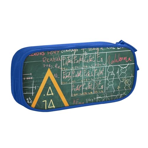 WPUTY Formulas Shapes Theory Math Lektion Word Printed Large Capacity Pencil Case Black Double-Layer Stationery Organizer Makeup Bag for School, Office, Travel, blau, Einheitsgröße, Schulranzen von WPUTY