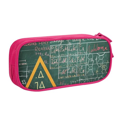 WPUTY Formulas Shapes Theory Math Lektion Word Printed Large Capacity Pencil Case Black Double-Layer Stationery Organizer Makeup Bag for School, Office, Travel, rose, Einheitsgröße, Schulranzen von WPUTY