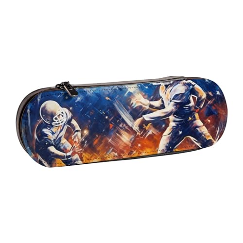 WPUTY Hartschalen-Federmäppchen, PU-Leder, Flagge, 4. Juli, wasserdicht, Stifte-Organizer für Schule, Reisen, Kosmetik und Geschenke, American Football Galaxy Space Play, Einheitsgröße, Schulranzen von WPUTY