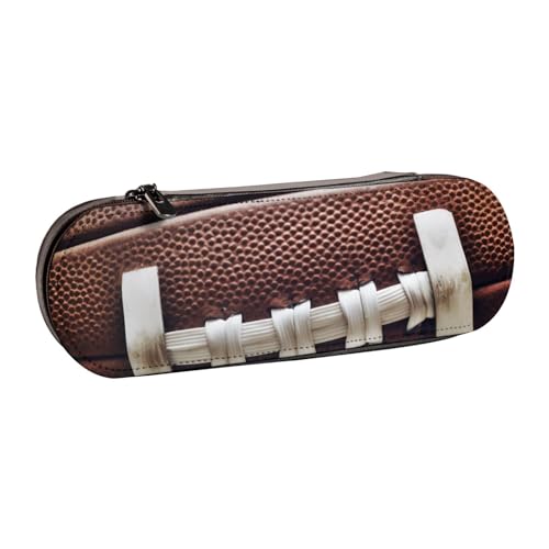 WPUTY Hartschalen-Federmäppchen, PU-Leder, Flagge, 4. Juli, wasserdicht, Stifte-Organizer für Schule, Reisen, Kosmetik und Geschenke, American Football Schnürsenkel, Einheitsgröße, Schulranzen von WPUTY