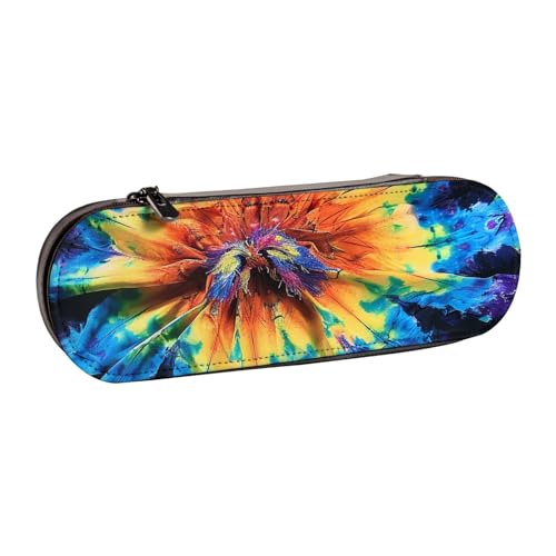 WPUTY Hartschalen-Federmäppchen aus PU-Leder, exotischer Tribe-Stil, Batik-Stil, Drucke, Stiftebox, wasserdicht, Stift-Organizer für Schule, Reisen, Kosmetik und Geschenke, Exotic Tribe Batik-Stil von WPUTY