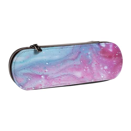 WPUTY Hartschalen-Federmäppchen aus PU-Leder, helle Kohldrucke, Stiftebox, wasserdicht, Stift-Organizer für Schule, Reisen, Kosmetik und Geschenke, Blau, Rosa und Pastellfarben, Einheitsgröße von WPUTY
