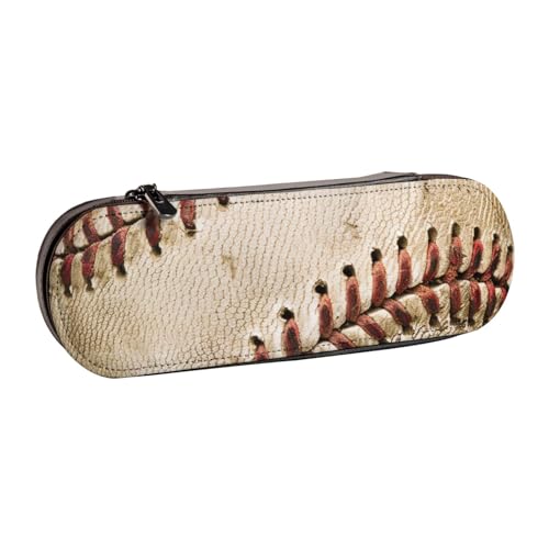 WPUTY Hartschalen-Federmäppchen aus PU-Leder, mit Batikdruck, wasserdicht, für Schule, Reisen, Kosmetik und Geschenke, Baseball 1, Einheitsgröße, Schulranzen von WPUTY