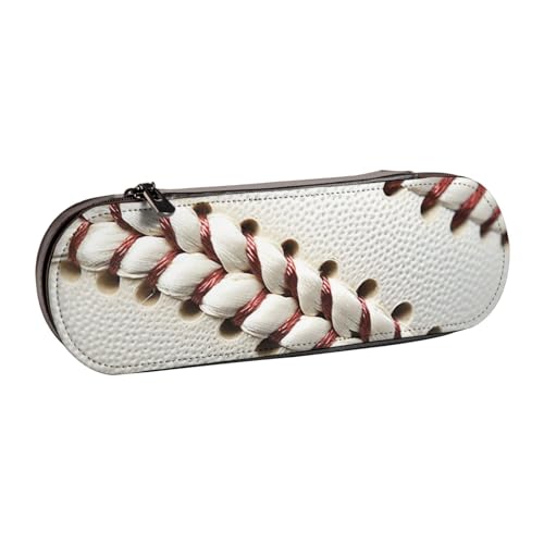 WPUTY Hartschalen-Federmäppchen aus PU-Leder, schöne Lotusblumen-Drucke, Stiftebox, wasserdichter Stift-Organizer für Schule, Reisen, Kosmetik und Geschenke, Baseball-Spitze, Einheitsgröße von WPUTY