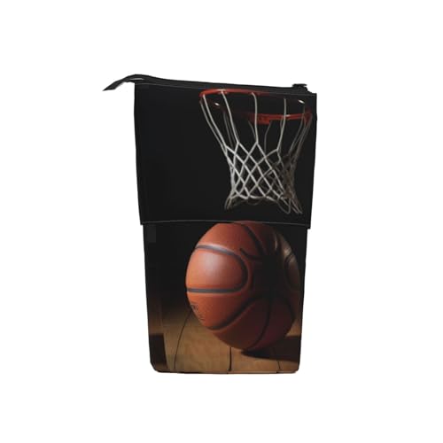 WPUTY Schönes Federmäppchen mit Schmetterlingsmotiv, ausziehbar, für Kosmetik, Make-up, Bürotasche, Basketball, Einheitsgröße, Schulranzen von WPUTY