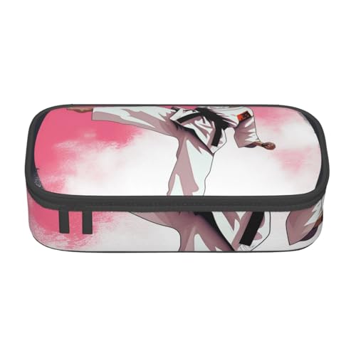 WPUTY Taekwondo-Design, bedrucktes Federmäppchen, großes Fassungsvermögen, Stifteetui, Schreibwaren-Box, Make-up-Tasche für Büro, Reisen, Schule, Schwarz , Einheitsgröße, Schulranzen von WPUTY