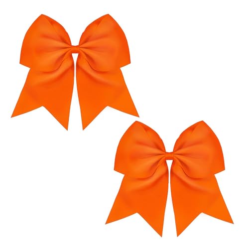 Haarschleifen für Damen, Mädchen, Schleifen-Clip für orangefarbene Haar-Accessoires, für Frauen und Mädchen, Bandschleife, Haarspangen (11 x 9 cm), 2 Stück von WQEDVN