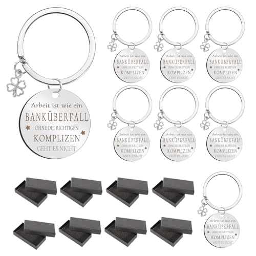 Schlüsselanhänger für Kollege, 8 Stücke Abschiedsgeschenk Kollegen Geschenk mit 8 Schwarz Geschenkboxen, Dankeschön Geschenke Beste Kollegin Geschenk für Arbeitskollegin Schlüsselanhänger für Kollege, 8 Stücke Abschiedsgeschenk Kollegen Geschenk mit 8 Schwarz Geschenkboxen, Dankeschön Geschenke Beste Kollegin Geschenk für Arbeitskollegin von WQMUKY
