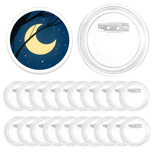 20 PCS Buttons Anstecker Selbst Gestalten Selber Machen Ohne Buttonmaschine, Ø 58mm Transparente Buttons zum Selbstgestalten,Ansteckbuttons mit Anstecknadel für Bild Foto Kleidung von WQNNQW