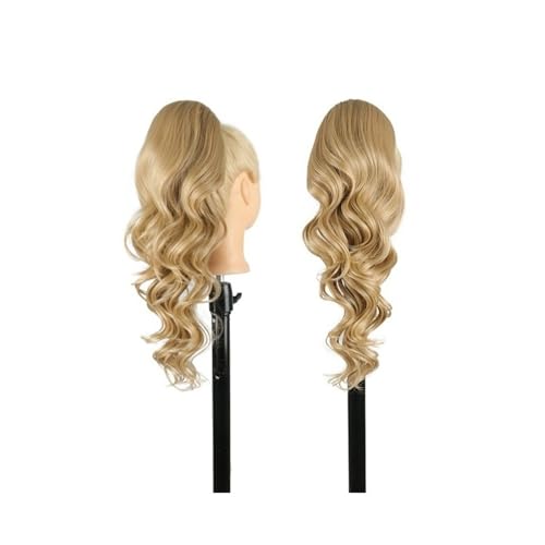 Fake Hair Pferdeschwanzverlängerung, 20 Zoll gewellter Pferdeschwanz mit Kordelzug, Clip in natürlichem, weichem, synthetischem Haarteil for Frauen Ponytail(K16) von WQQYU6HKF