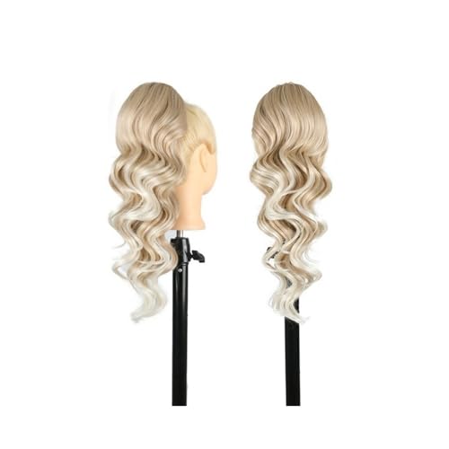 Fake Hair Pferdeschwanzverlängerung, 20 Zoll gewellter Pferdeschwanz mit Kordelzug, Clip in natürlichem, weichem, synthetischem Haarteil for Frauen Ponytail(T103-60) von WQQYU6HKF