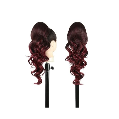 Fake Hair Pferdeschwanzverlängerung, 20 Zoll gewellter Pferdeschwanz mit Kordelzug, Clip in natürlichem, weichem, synthetischem Haarteil for Frauen Ponytail(T1B-Bug) von WQQYU6HKF