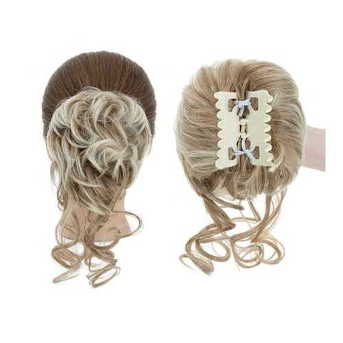 Haarteil Messy Bun Haarteil, Krallenklammer, lockig, gewellt, synthetisch, zerzaust, Hochsteckfrisur, Haarverlängerungen for Frauen Dutt(27T613) von WQQYU6HKF