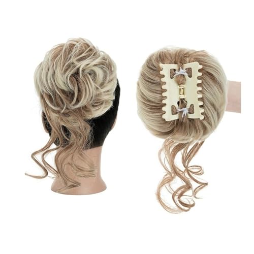 Haarteil Messy Bun Haarteil, Krallenklammer, lockig, gewellt, synthetisch, zerzaust, Hochsteckfrisur, Haarverlängerungen for Frauen Dutt(30T613) von WQQYU6HKF