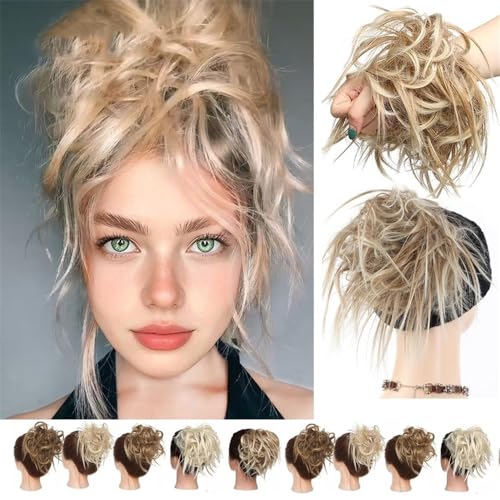 Haarteil Messy Bun Haarteil, synthetische zerzauste Hochsteckfrisur, Haarverlängerungen mit elastischem Gummiband for Frauen Dutt(4) von WQQYU6HKF