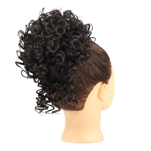 Haarteil Messy Bun Haarteil for Frauen, elastische Kordelzug synthetische lockige Chignon Haarverlängerung Dutt(2) von WQQYU6HKF
