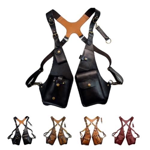 Diebstahlsichere Tasche mit Schultergurt,Diebstahlsichere Geldbörse,Diebstahlsichere Unterarm-Schultertasche für Männer,verstellbare Geldbörse aus PU-Leder (A) von WQTHU