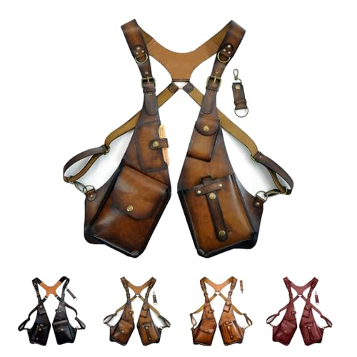 Diebstahlsichere Tasche mit Schultergurt,Diebstahlsichere Geldbörse,Diebstahlsichere Unterarm-Schultertasche für Männer,verstellbare Geldbörse aus PU-Leder (B) von WQTHU