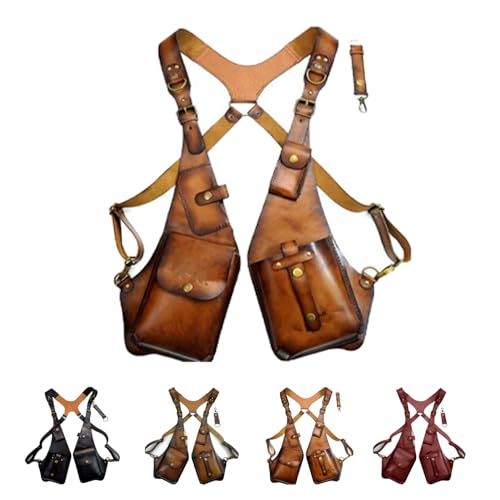 Diebstahlsichere Tasche mit Schultergurt,Diebstahlsichere Geldbörse,Diebstahlsichere Unterarm-Schultertasche für Männer,verstellbare Geldbörse aus PU-Leder (C) von WQTHU
