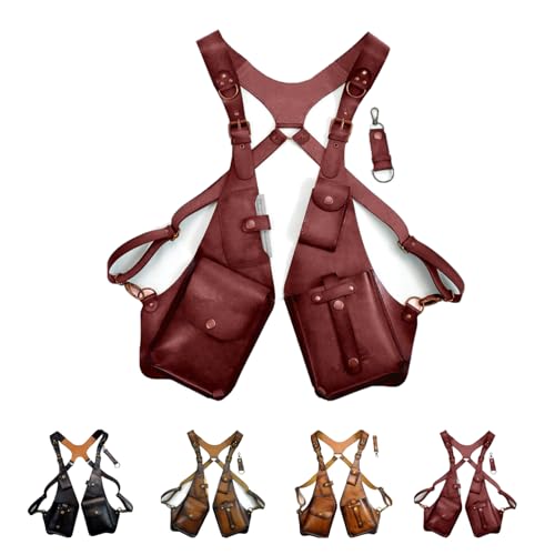 Diebstahlsichere Tasche mit Schultergurt,Diebstahlsichere Geldbörse,Diebstahlsichere Unterarm-Schultertasche für Männer,verstellbare Geldbörse aus PU-Leder (D) von WQTHU