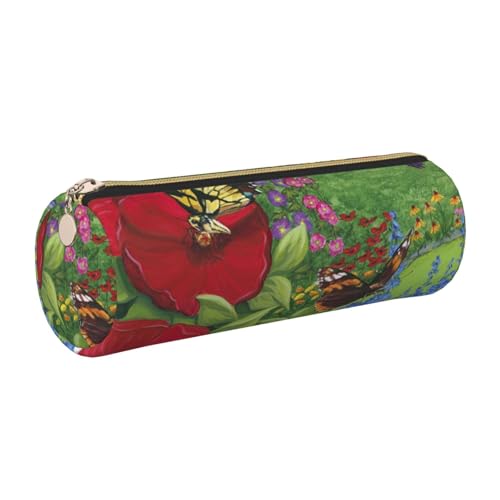 WQUVMDS Federmäppchen aus Leder, Motiv: Vögel, Schmetterling, Blumendruck, dreieckig, Reißverschluss, Stifteetui, Kosmetiktasche, Schreibwaren-Tasche, gold, Einheitsgröße, Taschen-Organizer WQUVMDS Federmäppchen aus Leder, Motiv: Vögel, Schmetterling, Blumendruck, dreieckig, Reißverschluss, Stifteetui, Kosmetiktasche, Schreibwaren-Tasche, gold, Einheitsgröße, Taschen-Organizer von WQUVMDS