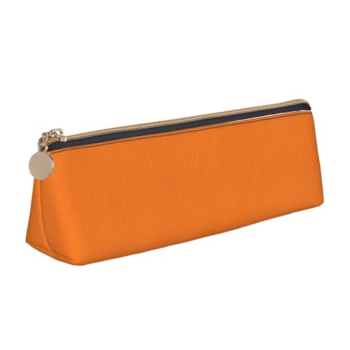 WQUVMDS Federmäppchen aus Leder, dreieckig, mit Reißverschluss, Kosmetiktasche, Schreibwaren-Tasche von WQUVMDS