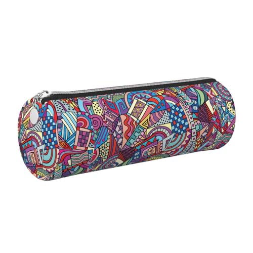 WQUVMDS Federmäppchen aus Leder mit abstraktem Muster, dreieckiger Reißverschluss, Kosmetiktasche, Schreibwaren-Tasche, silber, Einheitsgröße, Taschen-Organizer von WQUVMDS