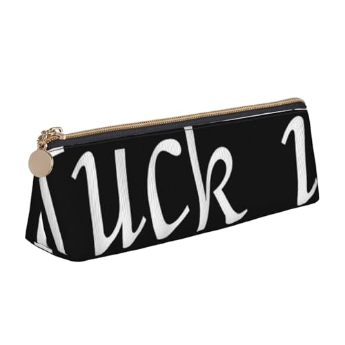 WQUVMDS Federmäppchen aus Leder mit dreieckigem Reißverschluss, Schwarz und Weiß von WQUVMDS