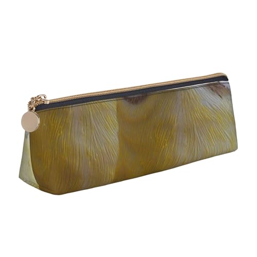 WQUVMDS Federmäppchen aus Leder mit lustigem Vogeldruck, dreieckig, Reißverschluss, Stifteetui, Kosmetiktasche, Schreibwaren-Tasche von WQUVMDS