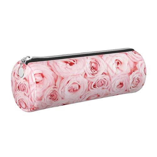 WQUVMDS Federmäppchen aus Leder mit rosa frischen Rosen, dreieckiger Reißverschluss, Stiftetasche, Kosmetiktasche, Schreibwaren-Tasche, silber, Einheitsgröße, Taschen-Organizer WQUVMDS Federmäppchen aus Leder mit rosa frischen Rosen, dreieckiger Reißverschluss, Stiftetasche, Kosmetiktasche, Schreibwaren-Tasche, silber, Einheitsgröße, Taschen-Organizer von WQUVMDS