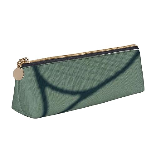 WQUVMDS Federmäppchen mit Tennisschlägeraufdruck, Leder, dreieckig, Reißverschluss, Stiftetasche, Kosmetiktasche, Schreibwaren-Tasche von WQUVMDS