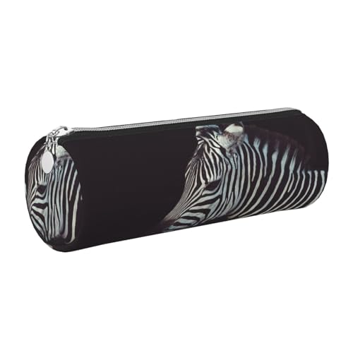 WQUVMDS Federmäppchen mit Tier-Zebramuster, dreieckiger Reißverschluss, Stifteetui, Kosmetiktasche, Schreibwaren-Tasche, silber, Einheitsgröße, Taschen-Organizer von WQUVMDS