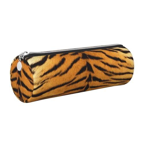 WQUVMDS Federmäppchen mit Tigerfell-Aufdruck, dreieckiger Reißverschluss, Stifteetui, Kosmetiktasche, Schreibwaren-Tasche, silber, Einheitsgröße, Taschen-Organizer von WQUVMDS