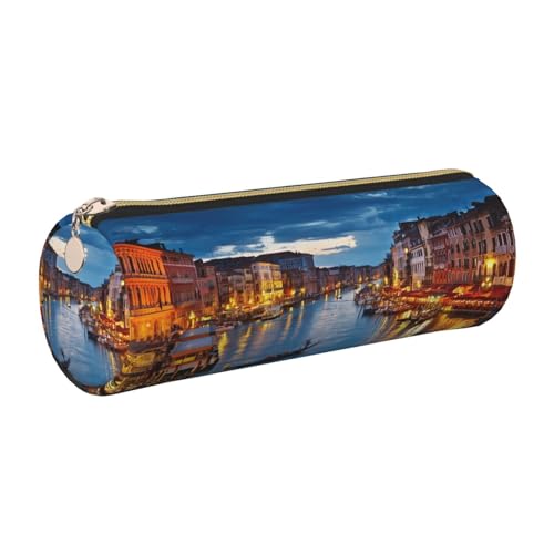 WQUVMDS Federmäppchen mit Venedignacht-Aufdruck, dreieckiger Reißverschluss, Stifteetui, Kosmetiktasche, Schreibwaren-Tasche, gold, Einheitsgröße, Taschen-Organizer WQUVMDS Federmäppchen mit Venedignacht-Aufdruck, dreieckiger Reißverschluss, Stifteetui, Kosmetiktasche, Schreibwaren-Tasche, gold, Einheitsgröße, Taschen-Organizer von WQUVMDS
