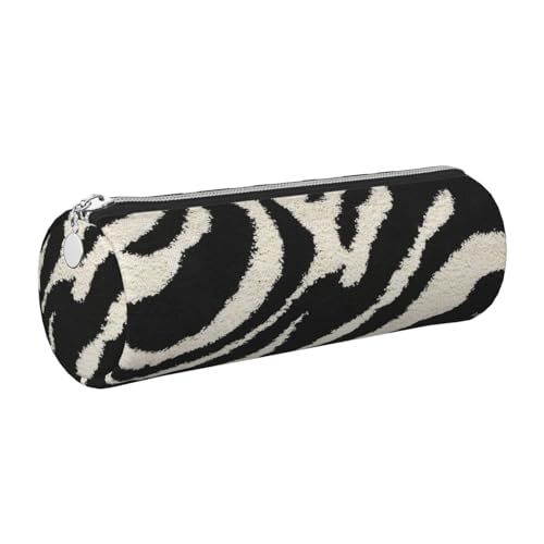WQUVMDS Federmäppchen mit Zebra-Tiermuster, dreieckig, Reißverschluss, Stifteetui, Kosmetiktasche, Schreibwaren-Tasche, silber, Einheitsgröße, Taschen-Organizer von WQUVMDS