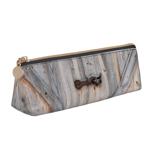 WQUVMDS Federmäppchen mit ländlichem Scheunenmotiv, Leder, dreieckig, Reißverschluss, Stifteetui, Kosmetiktasche, Schreibwaren-Tasche von WQUVMDS