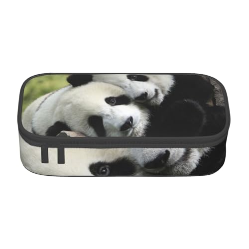 Wquvmds Federmäppchen mit hübschem Panda-Aufdruck, großes Fassungsvermögen, Tasche für Jungen, Mädchen, Schule, Bürobedarf von WQUVMDS