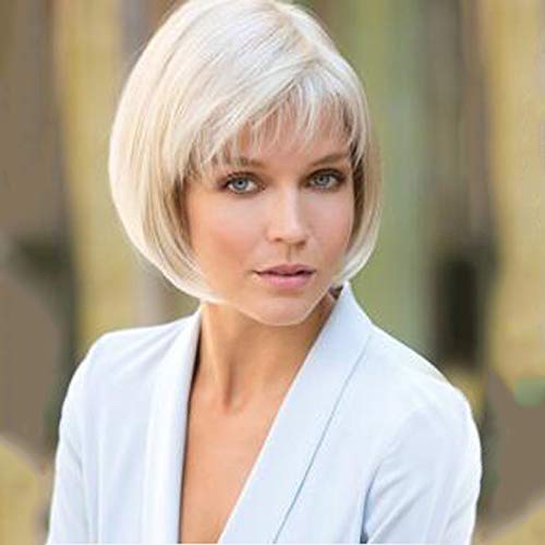 WQWIG Synthetische Perücke, Pony-Frisur Curly Bob Seite gekämmt Perücke, Kurz Grau Synthetisches Haar-10-Zoll-Frauen-modernen Entwurf Klassische Frauen Grau,A WQWIG Synthetische Perücke, Pony-Frisur Curly Bob Seite gekämmt Perücke, Kurz Grau Synthetisches Haar-10-Zoll-Frauen-modernen Entwurf Klassische Frauen Grau,A von WQWIG