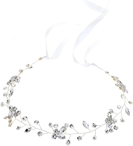 Stirnbänder Strass Diamant Zubehör, Kristall Stirnband Schmuck, Braut Stirnband Perle Kopfschmuck Perle Stirnbänder Hochzeit Perle Stirnband Braut Haar Reben Hochzeit Diamant Stirnband von WRAFER