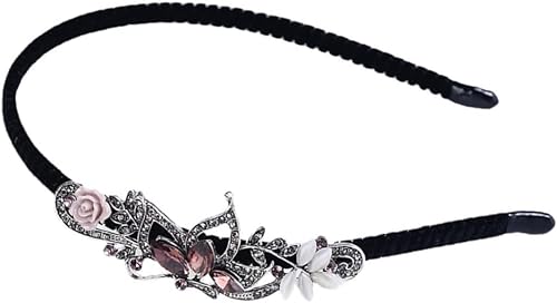 Stirnbänder mit Strass-Diamant-Zubehör, Kristall-Stirnband, Schmuck, Stirnband, Yoga-Stirnbänder für Frauen, schwarze Stirnbänder für Frauen, Workout-Stirnbänder, Strass-Stirnbänder, Sport-Stirnband, von WRAFER